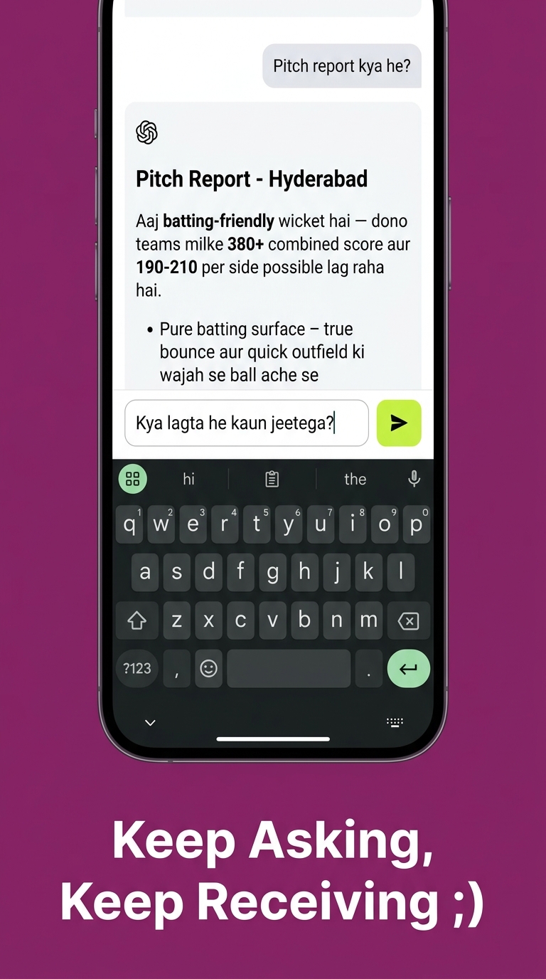 CricSignal Interactive chat screen