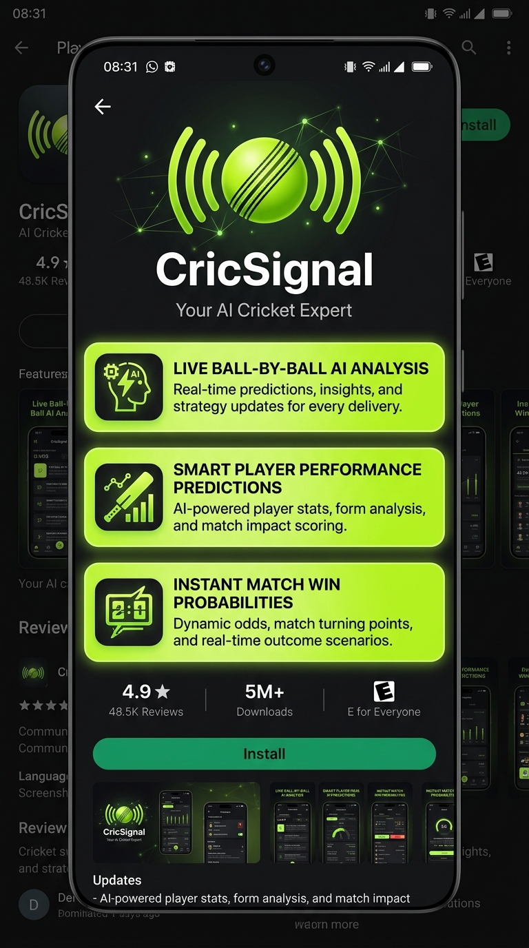 CricSignal Feature Mockup